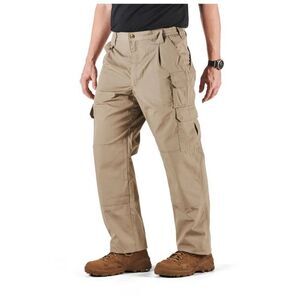 Mens 5.11 Regular Fit Taclite Pro Khaki Ripstop Cargo Pants in Stone - 34 x 34